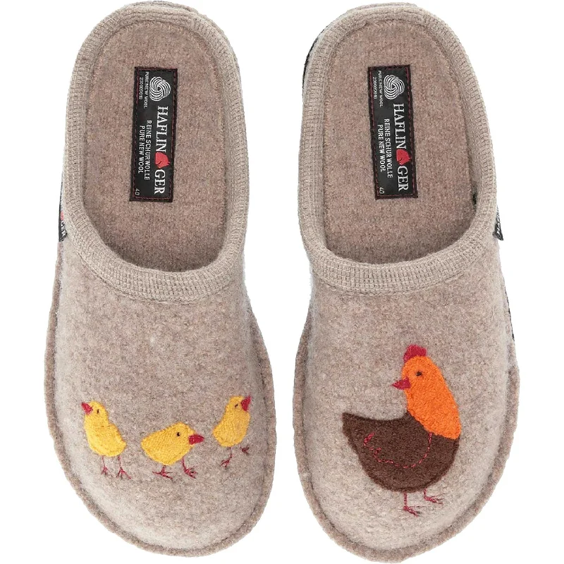 Cotton Slippers-Soft slippers for all-day comfort-Women's Haflinger Gallina Natural Boiled Wool