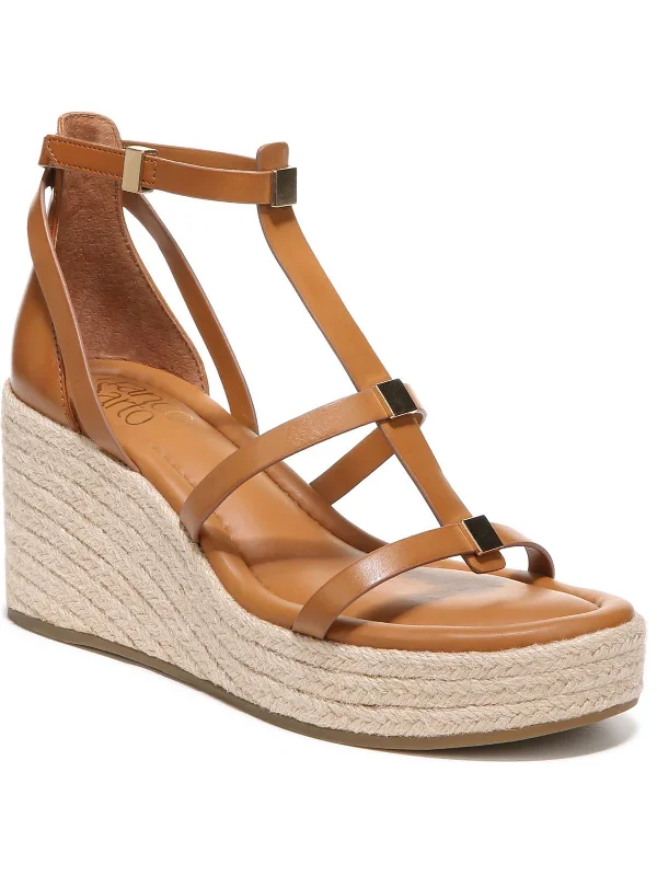 Flip-Flop Sandals-Comfortable sandals for walking across the city-Pana Womens Ankle Strap Open Toe Wedge Sandals