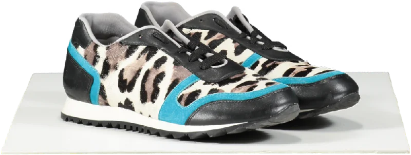 Gina Black Leopard Print Trainers UK 3 EU 36 👠