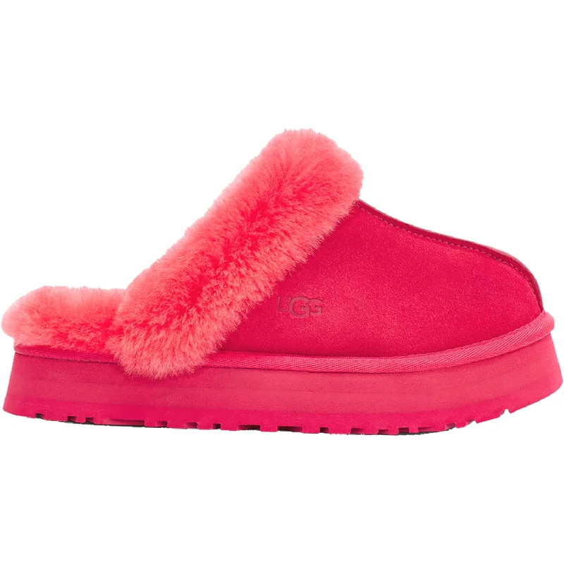 Leisure Slippers-Comfortable slippers for a cozy home atmosphere-Women's UGG Disquette Hibiscus Pink Sheepskin