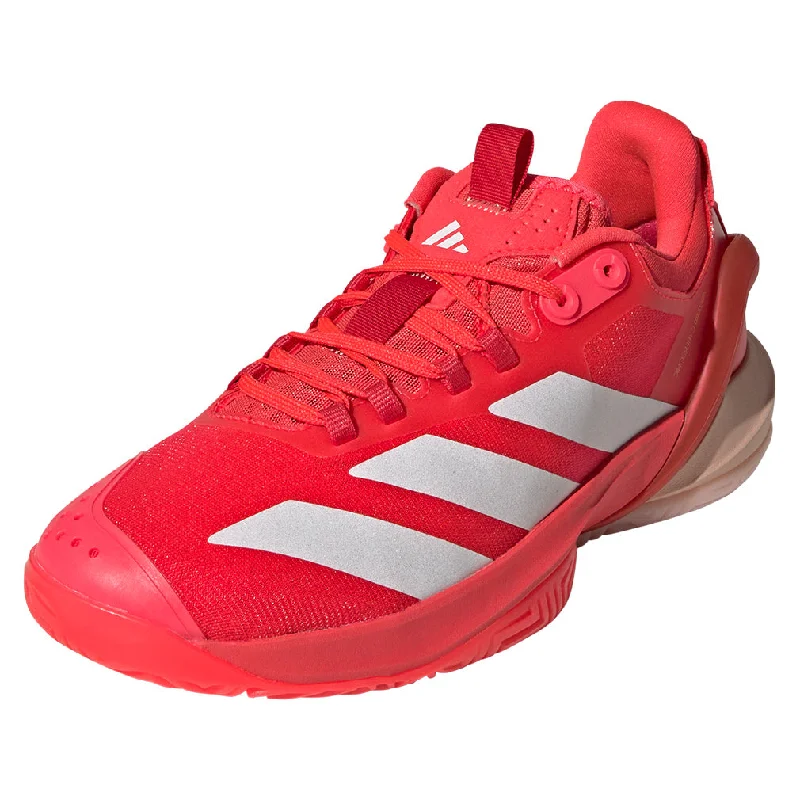 Women`s Adizero Cybersonic 2 Tennis Shoes Lucid Red and Powder Coral