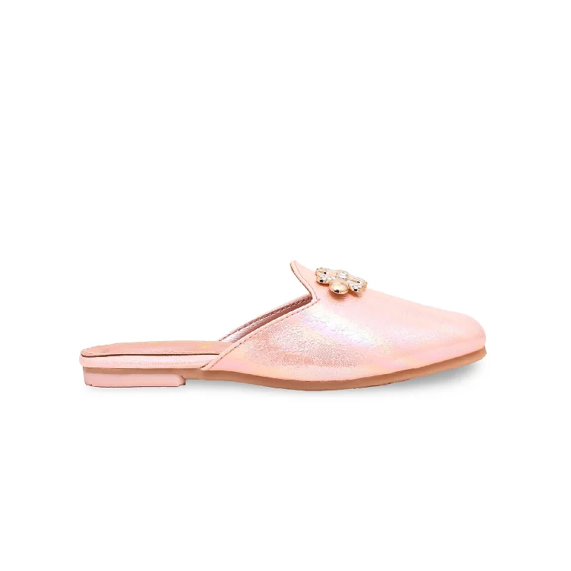 Girls Peach Fancy Pumps KD2363