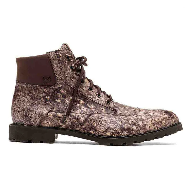 Boots ranch chic-Marco Di Milano Renzo Stone Brown Ostrich Boots