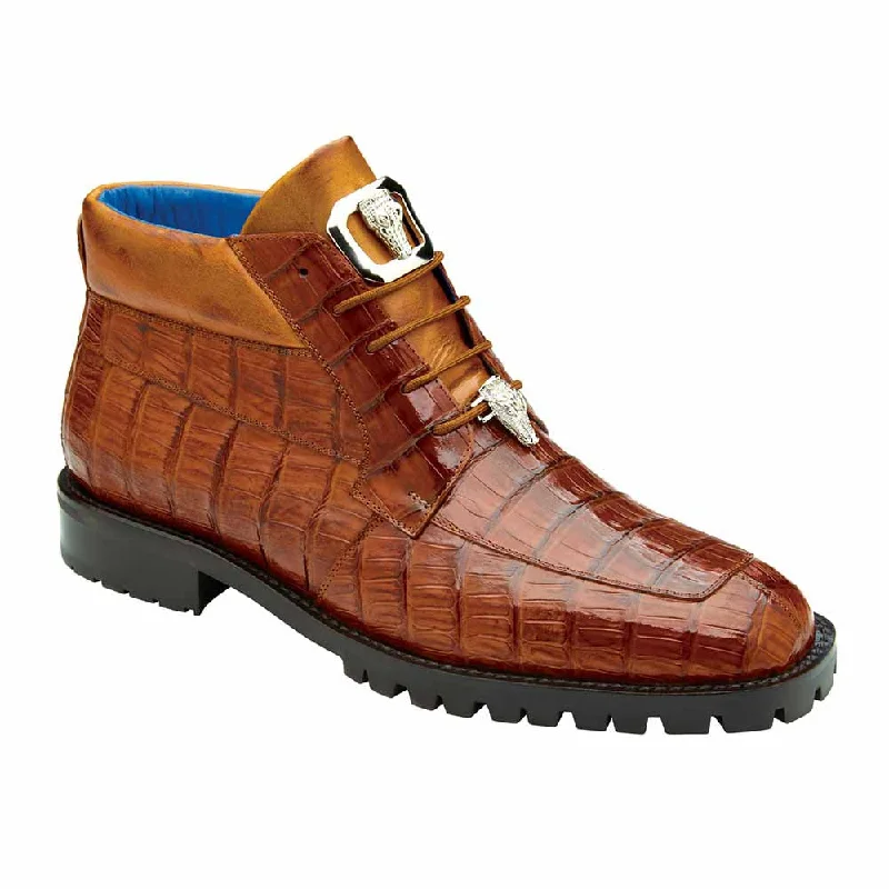 Boots marathon prep-Belvedere Gallardo Genuine Caiman Crocodile Brown Boots For Men