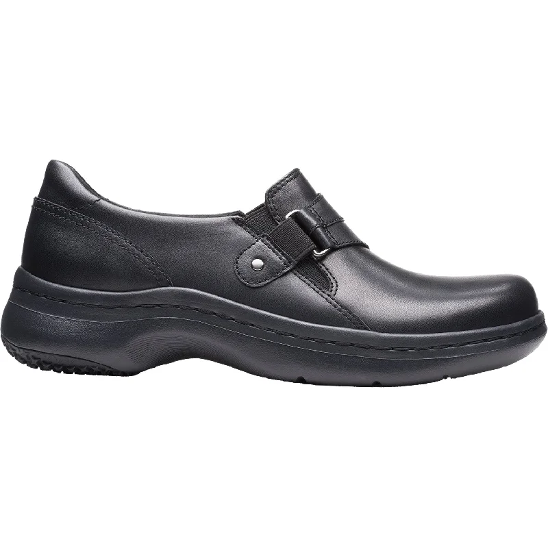 clogs for maximum support and comfort-Women's Clarks Pro Sky Black Leather