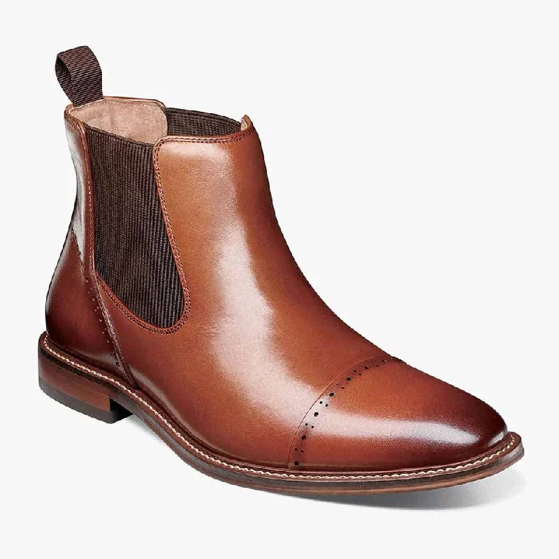 Boots neon pop-Stacy Adams Maury Cognac Cap Toe Chelsea Boot