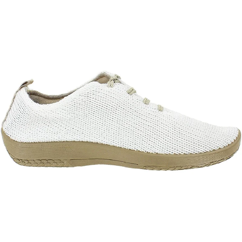 Casual Shoes with soft texture-Casual-shoes-for-comfortable-steps-Women's Arcopedico LS White/Beige Knit Fabric