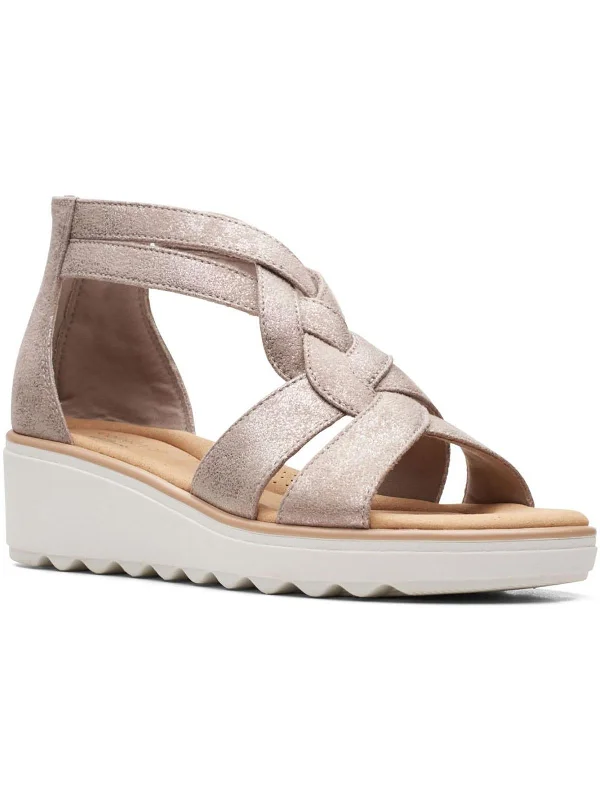 Strappy Sandals-Comfortable sandals for outdoor adventures-Jillian Bright Womens Slip On Dressy Wedge Sandals