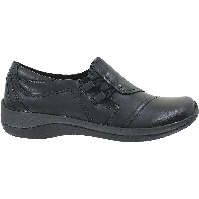 Casual Shoes with rough texture-Stylish-casual-shoes-for-quick-walks-Women's Earth Hawk Black Leather