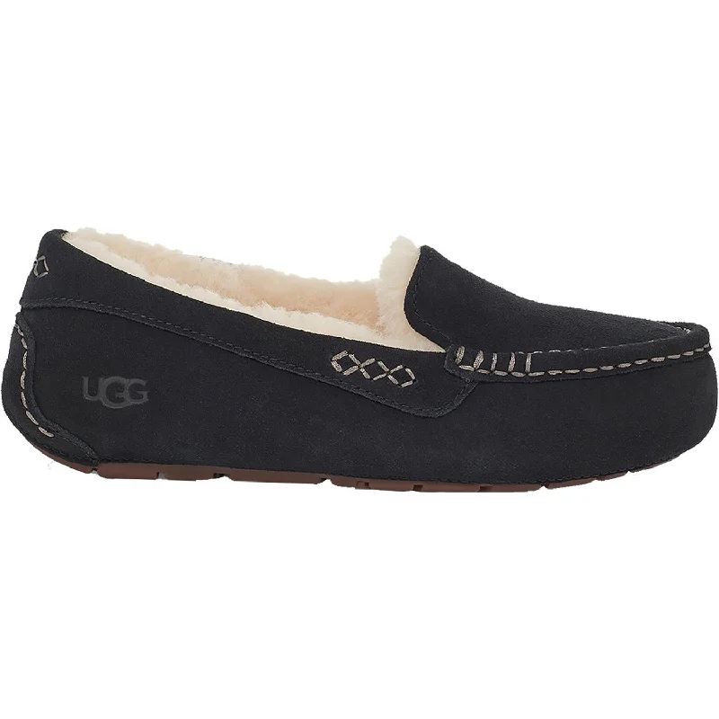 Youthful Slippers-Plush slippers for enjoying your downtime-Women's UGG Ansley Black Suede