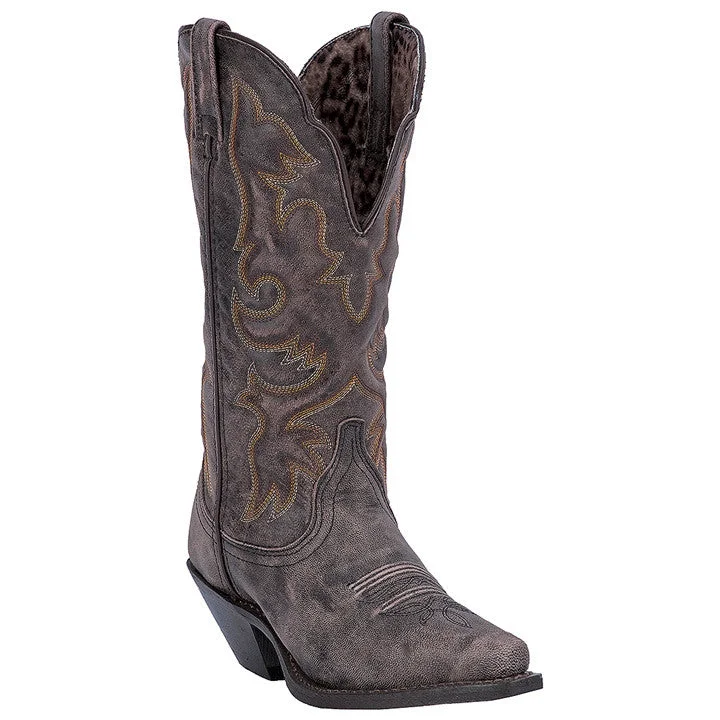 Boots wine night-Laredo Access Black & Tan Goat Leather Boots