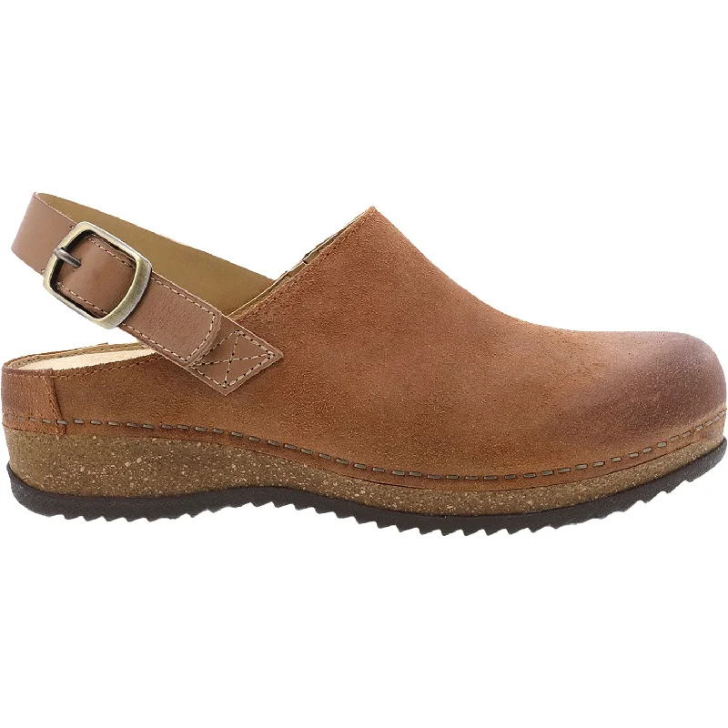 clogs with comfortable fit for long wear-Women's Dansko Merrin Tan Burnished Suede