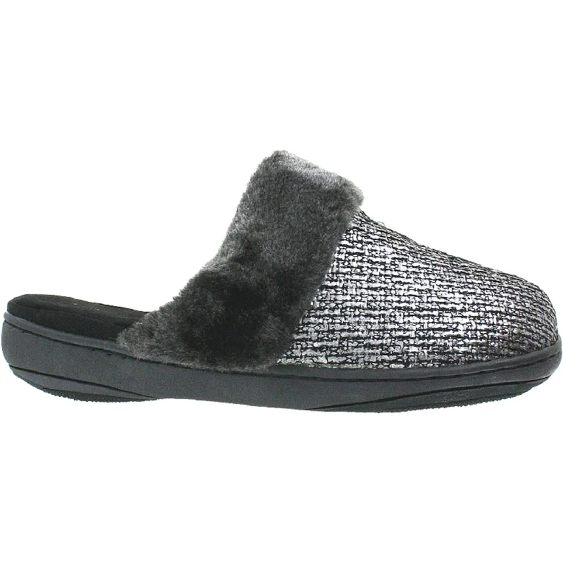 Cute Slippers-Plush slippers for pampering your feet-Women's Tempur-Pedic Kensley Black/Pewter Fabric