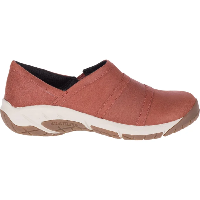 clogs with soft footbed for better comfort-Women's Merrell Encore Moc 4 Redwood Leather