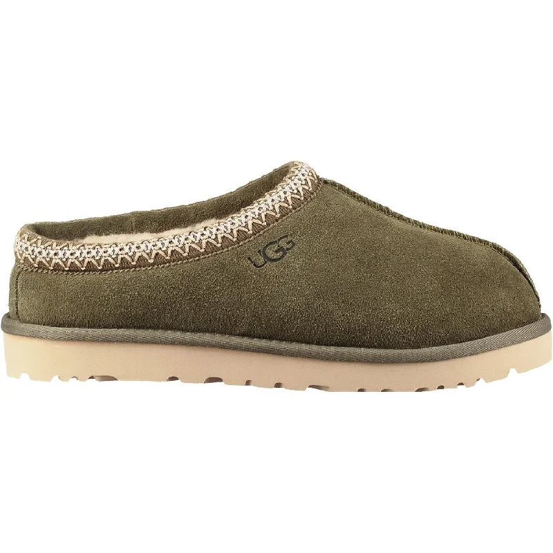 Sequined Slippers-Comfortable slippers for easy indoor use-Men's UGG Tasman Moss Green Suede