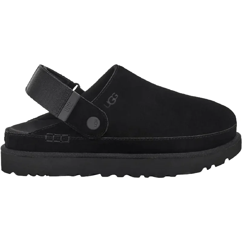 clogs for easygoing comfort at home-Women's UGG Goldenstar Clog Black Suede