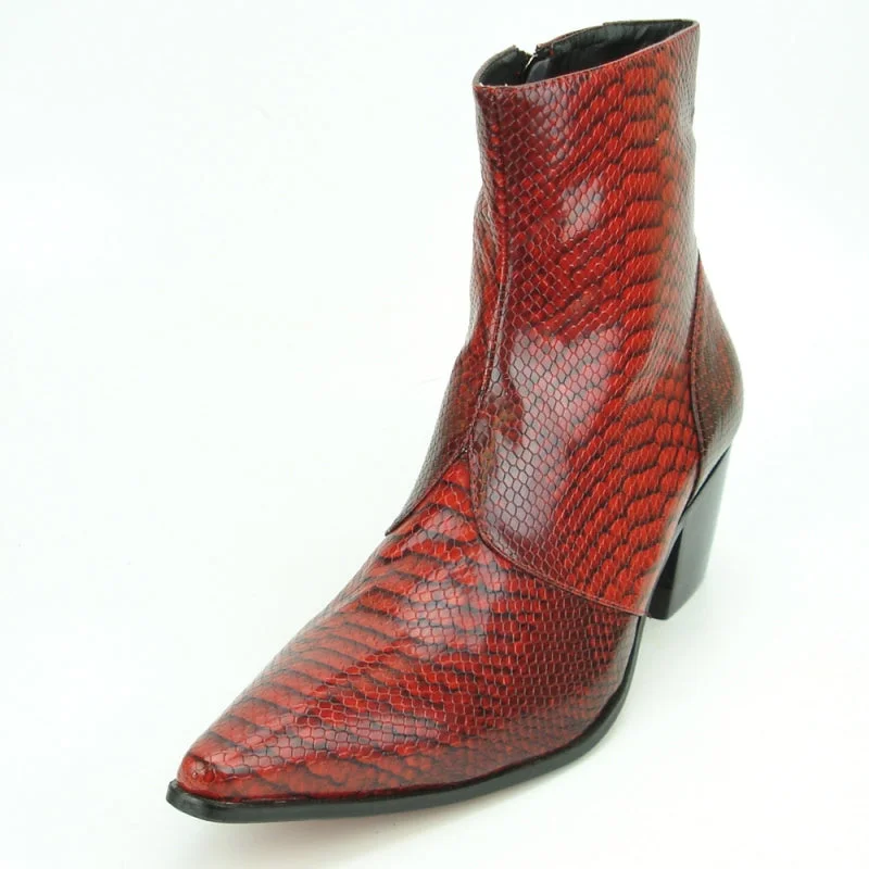 Boots work style-Fiesso FI-7240 Red Boots