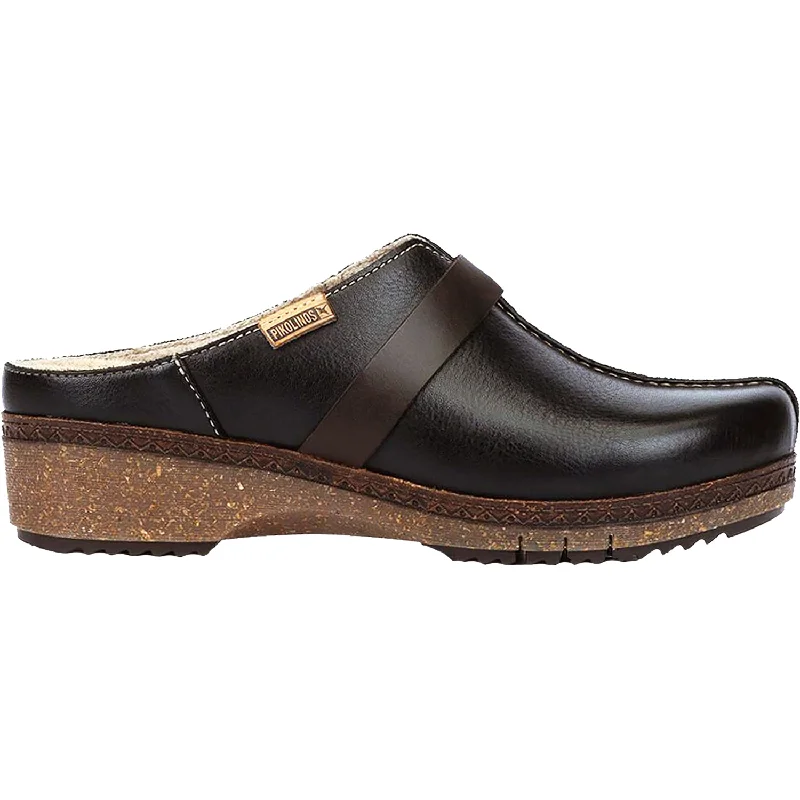 slip-on clogs for cozy home wear-Women's Pikolinos Granada W0W-3590C1 Black Leather