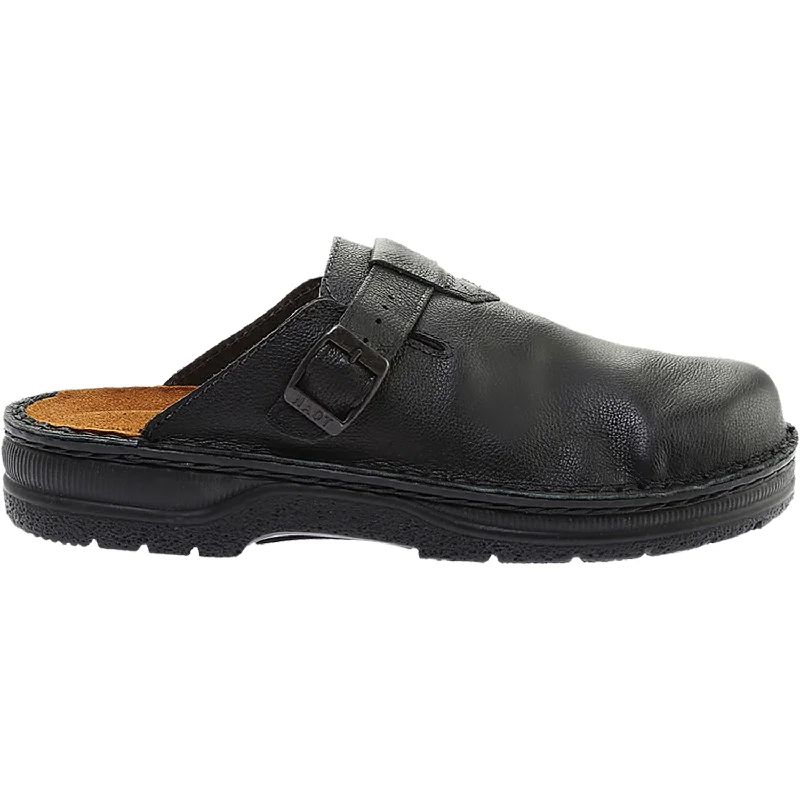 clogs for stylish, casual comfort-Men's Naot Fiord Black Leather