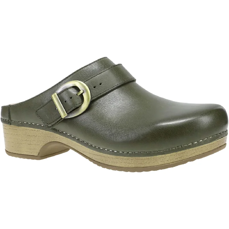 mules with faux fur lining-Women's Dansko Baylor Ivy Calf Leather