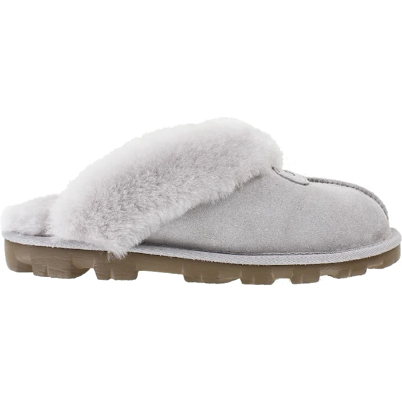 Fall Slippers-Soft slippers for feeling pampered at home-Women's UGG Coquette Feather Grey Suede