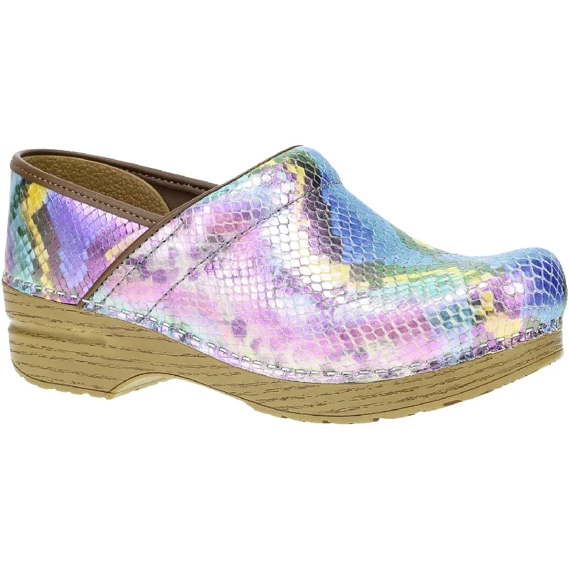 clogs with ergonomic design-Women's Dansko Professional Clog Mermaid Metallic Leather