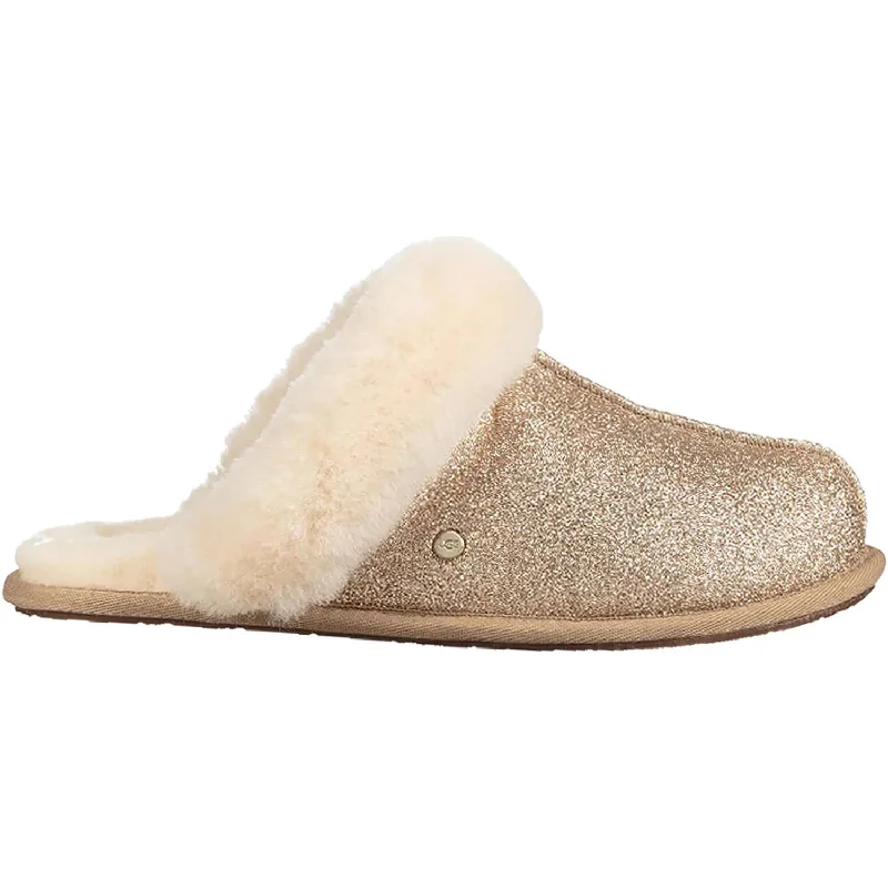 Temporary Slippers-Comfortable slippers for everyday luxury-Women's UGG Scuffette II Sparkle Gold Textile