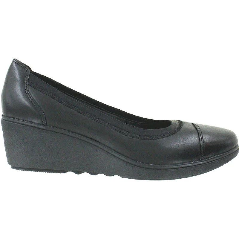 Casual Shoes padded collar-Best-casual-shoes-for-every-season-Women's Clarks Un Tallara Liz Black Leather