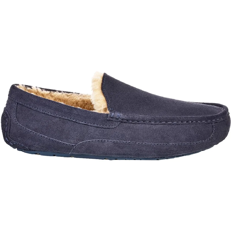 Soft-Sole Slippers-Casual slippers for ultimate comfort indoors-Men's UGG Ascot True Navy Suede