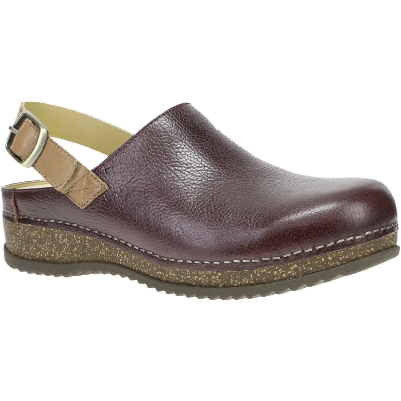 stylish mules for office wear-Women's Dansko Merrin Cordovan Milled Leather