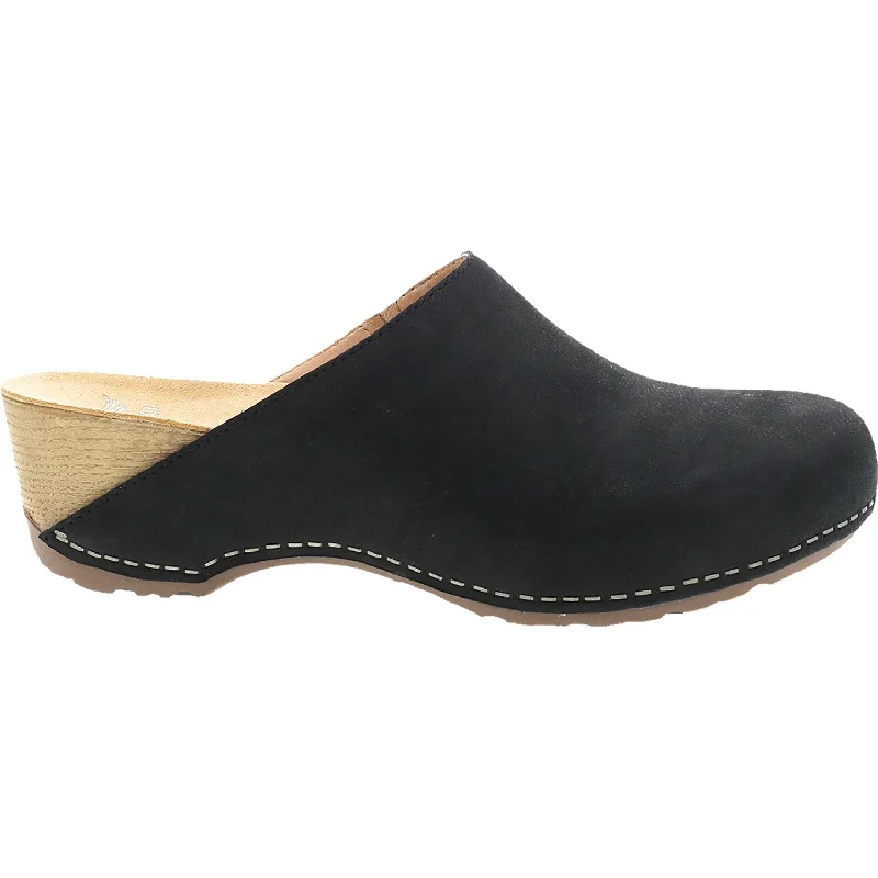 modern mules for women’s fashion-Women's Dansko Talulah Black Milled Nubuck