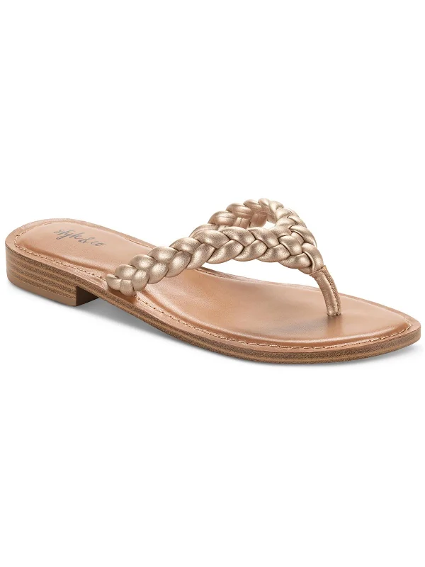 Premium Sandals-Comfortable sandals for walking through the city-Brandiie Womens Faux Leather Flip-Flop Thong Sandals