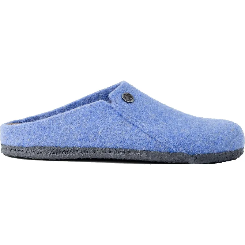 Trustworthy Slippers-Cozy slippers for indoors on winter days-Women's Birkenstock Zermatt Light Blue Wool