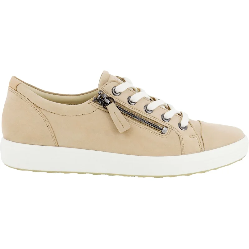 Casual Shoes with sweats-Stylish-casual-shoes-for-daily-movement-Women's Ecco Soft 7 Zip Beige Nubuck