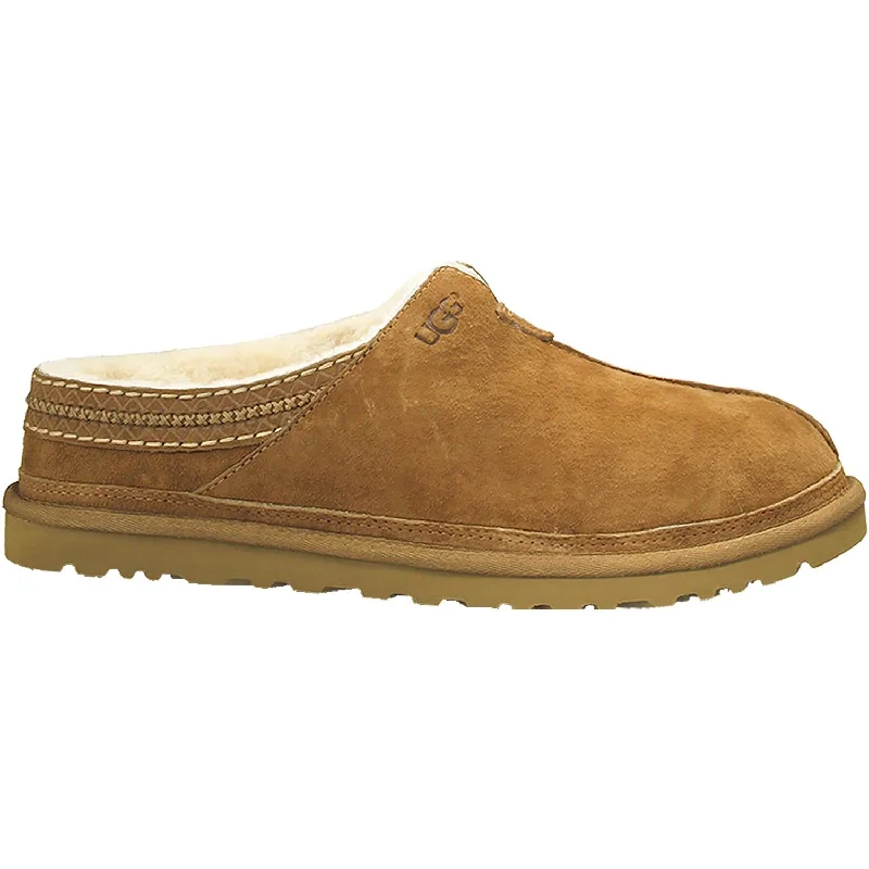 Licensed Slippers-Comfortable slippers for enjoying indoors in comfort-Men's UGG Neuman Chestnut Suede