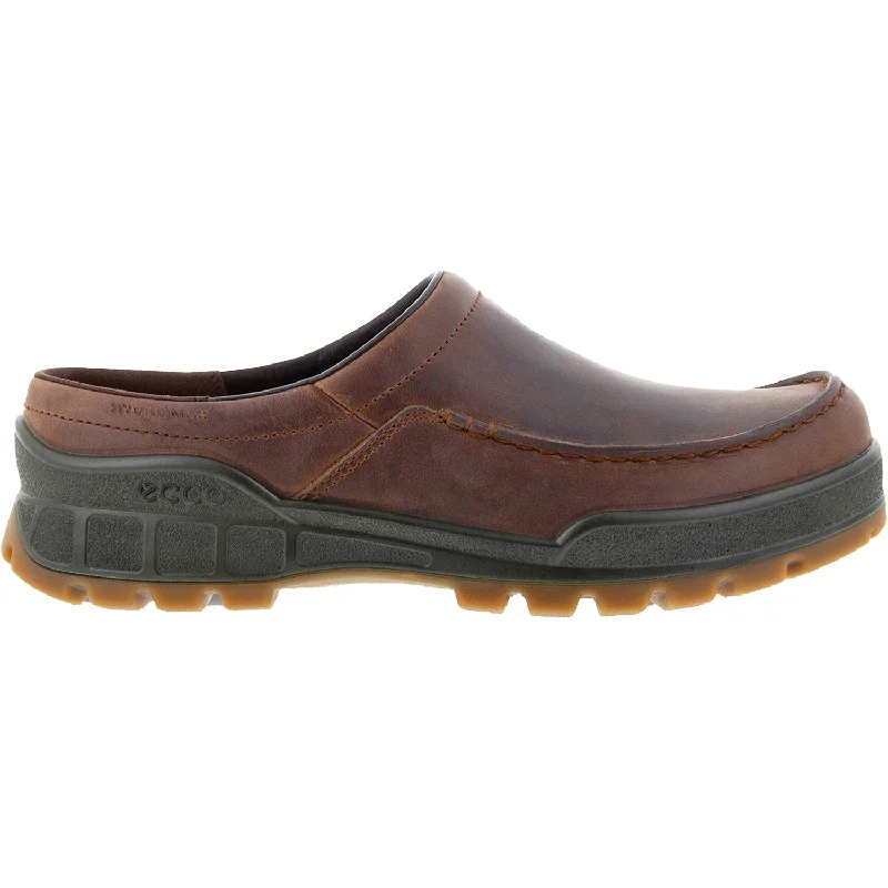 clogs for feet protection-Men's Ecco Track 25 Clog Cocoa Brown Leather