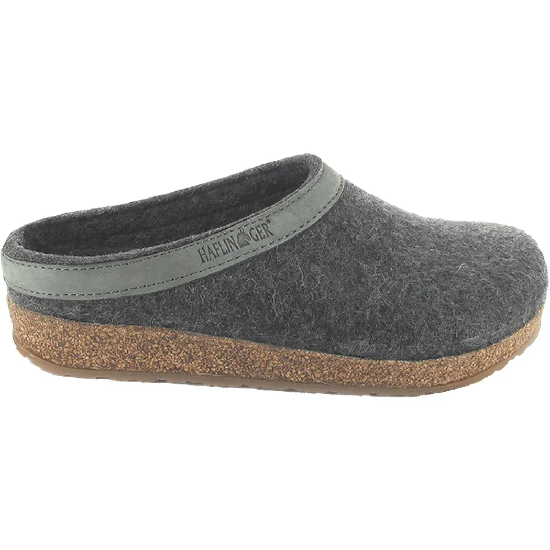 stylish clogs with luxurious feel-Unisex Haflinger GZL Grey Wool