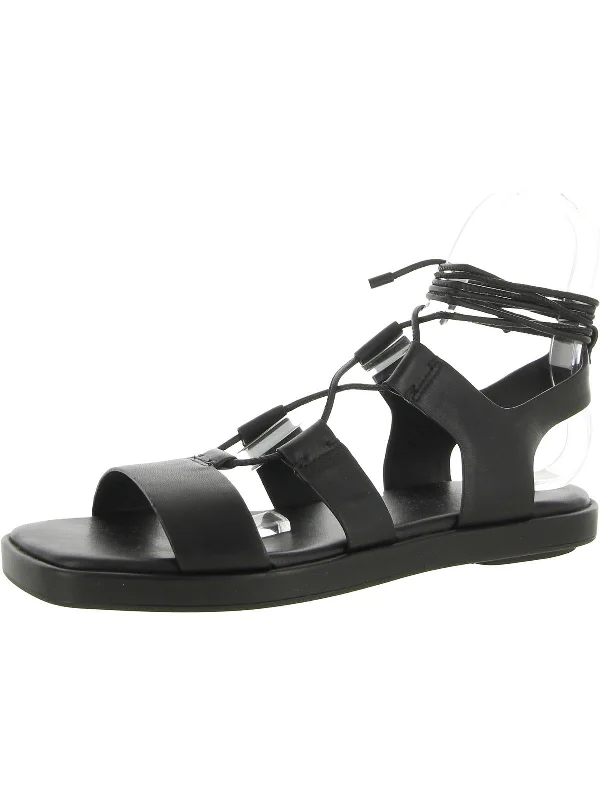 Washable Sandals-Comfortable sandals for extended time in the sun-Rockwell Womens Leather Lace Up Gladiator Sandals