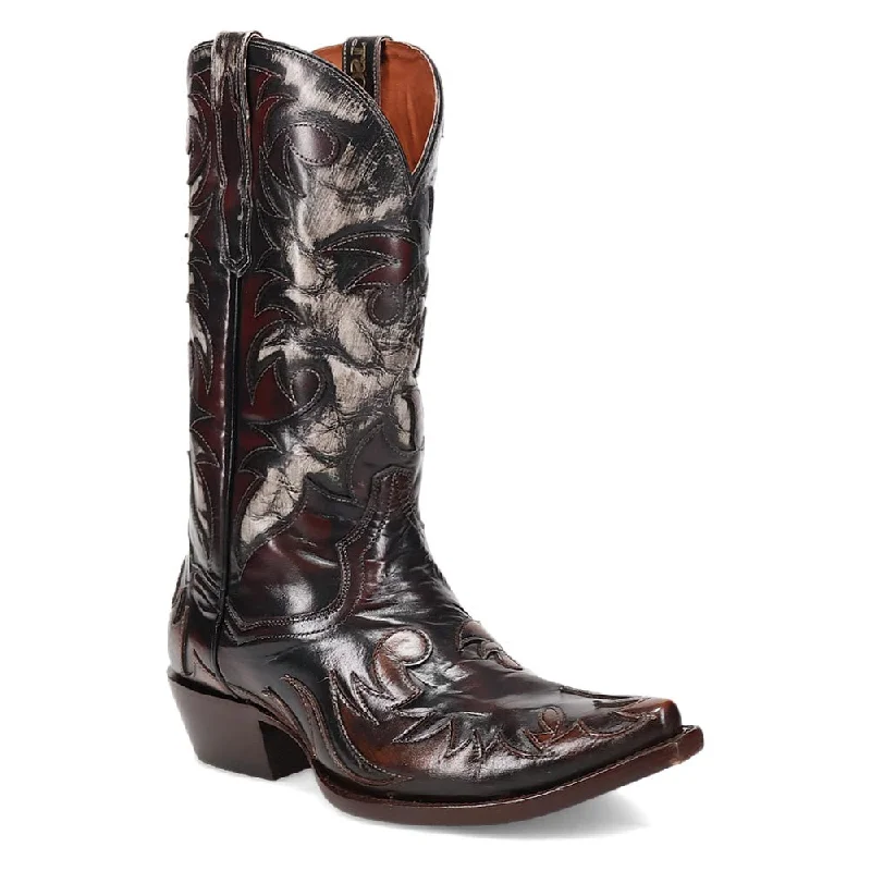 Boots galaxy print-Dan Post Men's Emilio Western Black Outlay Snip Toe Boots