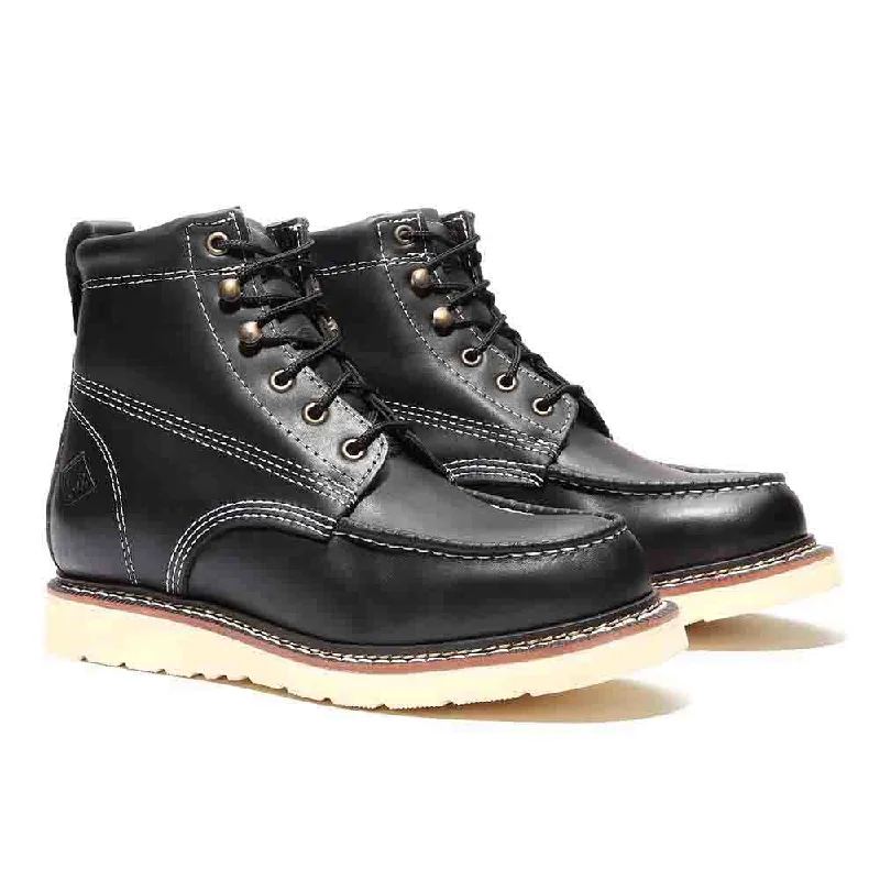 Boots globe step-Bonanza Frontier Classic 6-Inch Black Moc Toe Boots