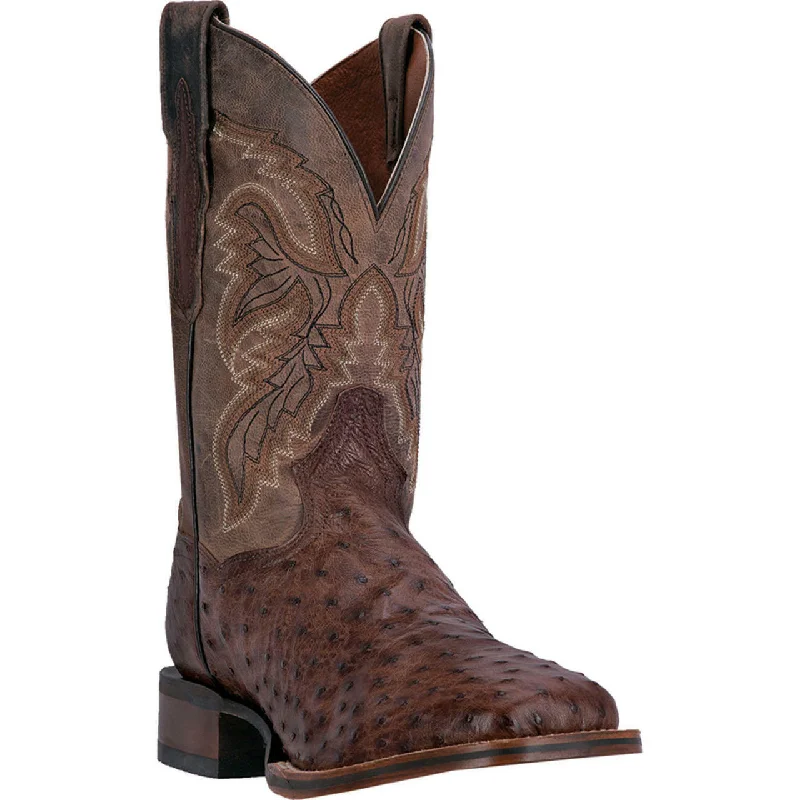 Boots zero vibe-Dan Post Alamosa Saddle Brown Leather & Ostrich Boots