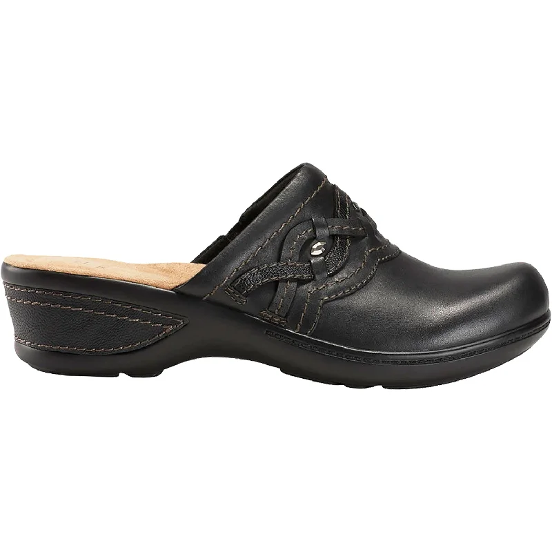 clogs for comfort all year long-Women's Earth Janice Black Leather