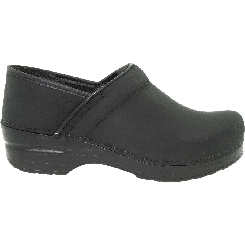 mules with cushioned sole for extra comfort-Men's Dansko Professional Black Oiled Leather