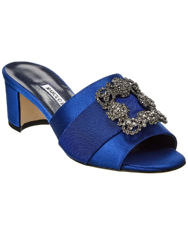 Mesh Sandals-Sandals for travel with cushioned support-Manolo Blahnik Martanew 50 Satin Sandal