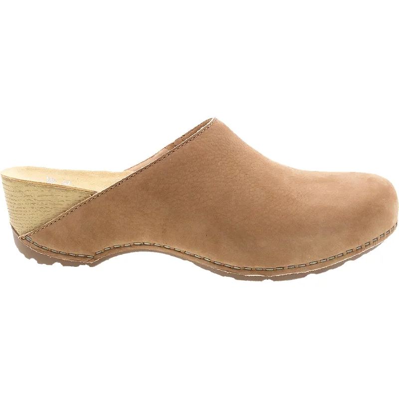 clogs with modern look and feel-Women's Dansko Talulah Tan Milled Nubuck