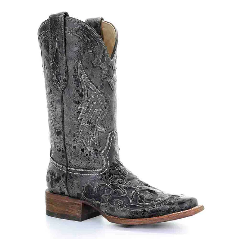 Boots work boots-Corral Women's Western Fabiola Black Snake Inlay Boots