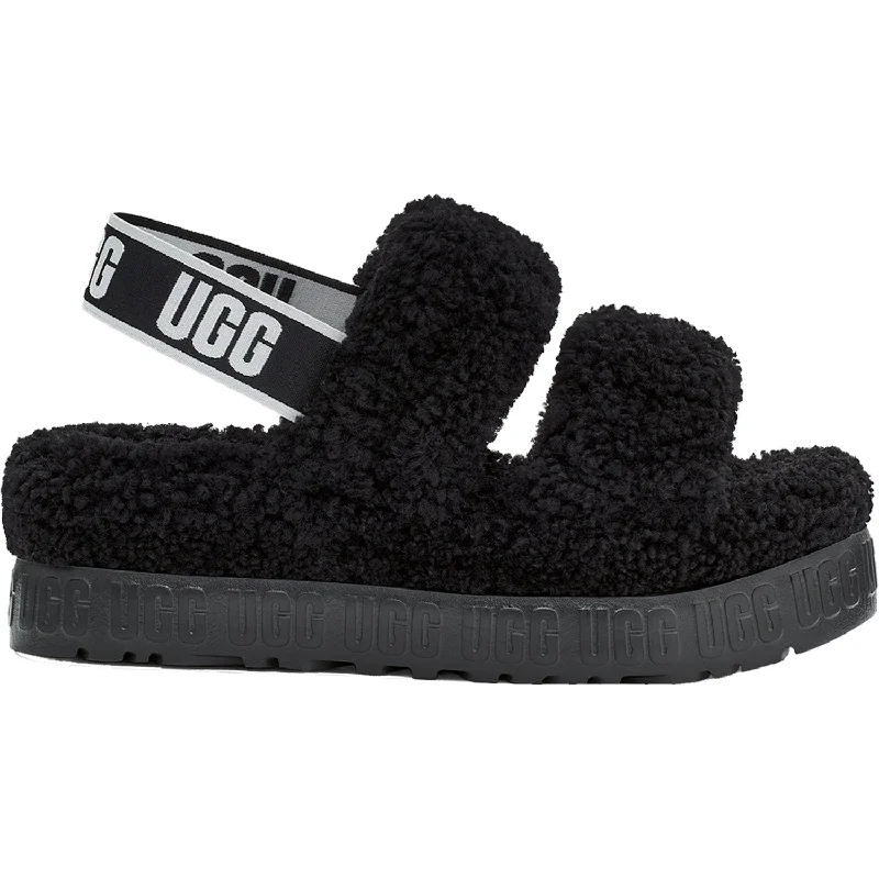 Travel-Light Slippers-Comfortable slippers for casual indoor wear-Women's UGG Oh Fluffita Black Sheepskin