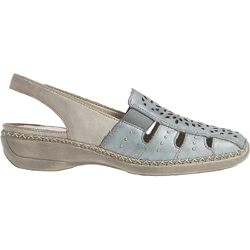 Casual Shoes with rugged look-Comfortable-casual-shoes-for-office-use-Women's Rieker 41390-10 Doris 90 Sky/Ice Leather