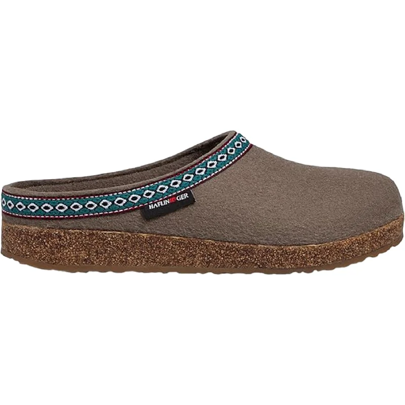 stylish clogs with durable sole-Women's Haflinger GZ Truffle Wool