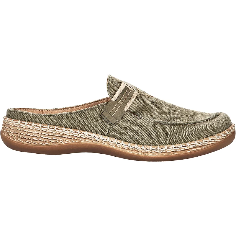 versatile clogs for comfort at home-Women's Rieker 46493-54 Daisy 54 Pesto/Olive Fabric